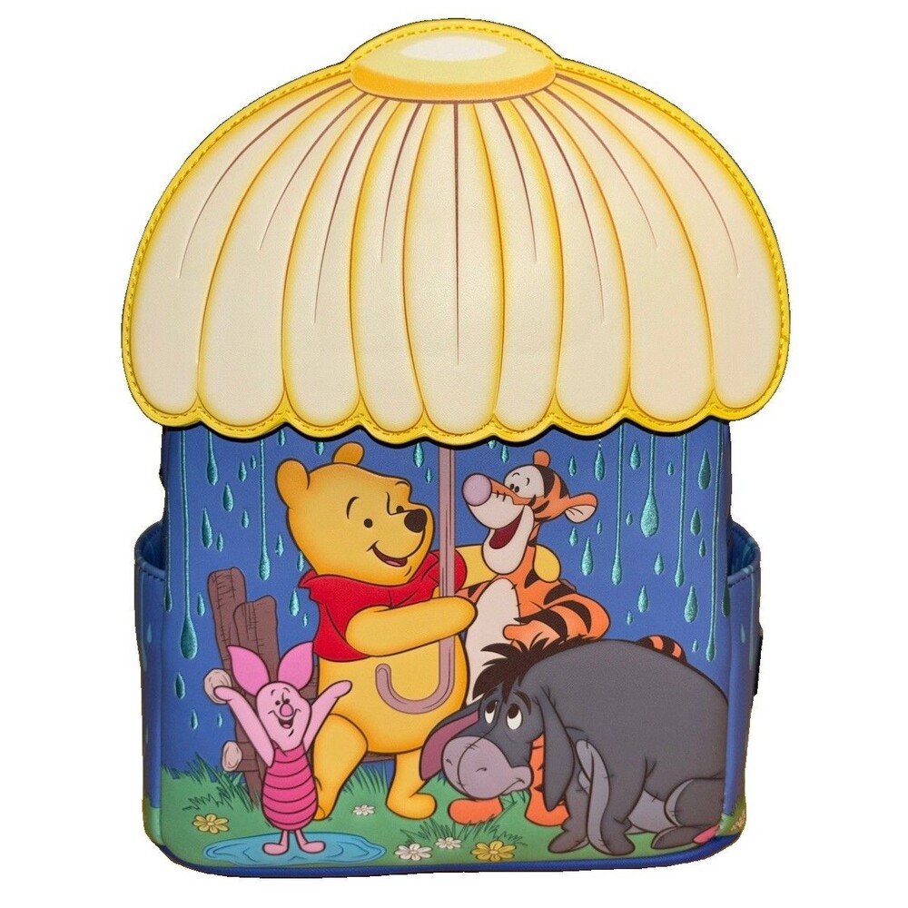 NEW Loungefly Disney Winnie the Pooh Rainy Umbrella Scene Mini Backpack